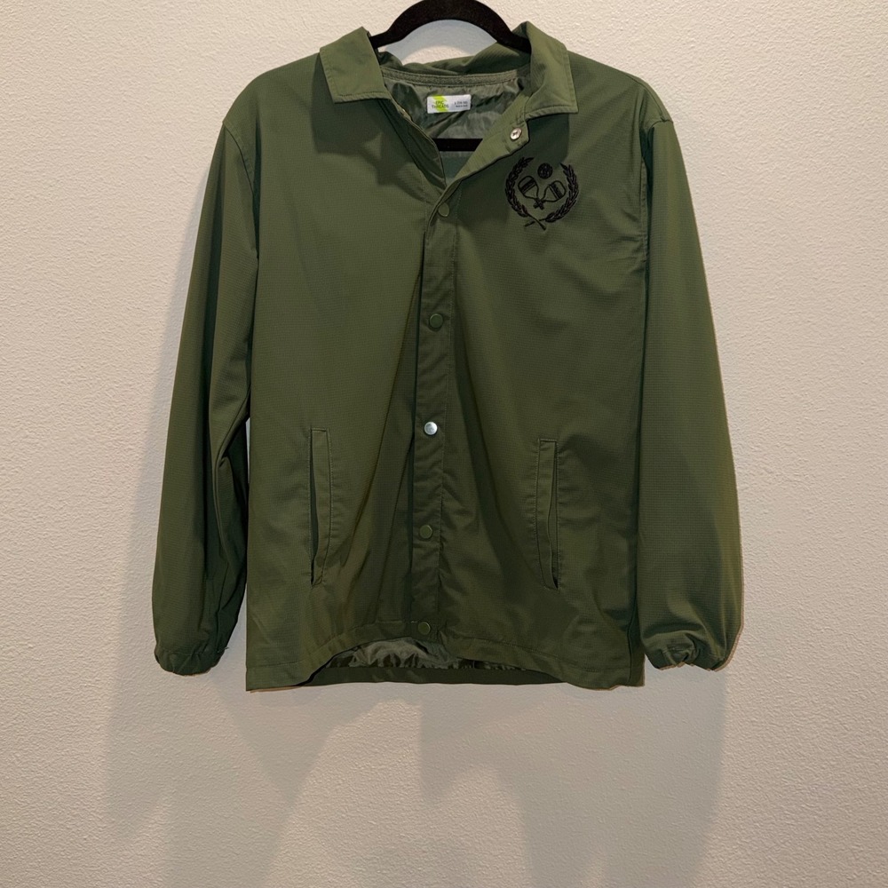 Epic Threads West Coast Pickleball Club Coach Jacket Olive Green Boys L 14-16